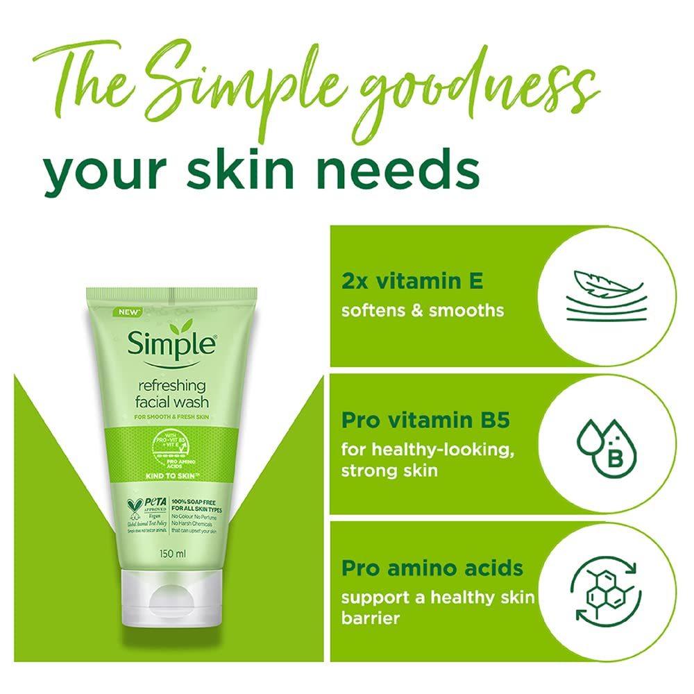 Simple Kind To Skin Refreshing Facial Wash Gel 150 ml